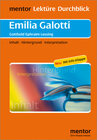 Buchcover Gotthold Ephraim Lessing: Emilia Galotti - Buch mit Info-Klappe