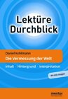 Buchcover Daniel Kehlmann: Die Vermessung der Welt - Buch mit Info-Klappe