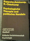 Buchcover Psychologische Therapie und politisches Handeln