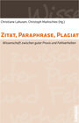 Buchcover Zitat, Paraphrase, Plagiat