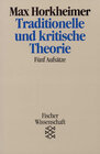 Buchcover Traditionelle und kritische Theorie