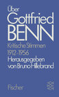 Buchcover Über Gottfried Benn