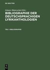 Buchcover Bibliographie der deutschsprachigen Lyrikanthologien / Teil 1: Bibliographie; Teil 2: Register