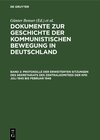 Buchcover Dokumente zur Geschichte der kommunistischen Bewegung in Deutschland / Protokolle der erweiterten Sitzungen des Sekretar