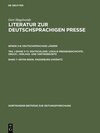 Buchcover Gert Hagelweide: Literatur zur deutschsprachigen Presse. Deutschsprachige... / 69709–80619. Magdeburg–Zwönitz