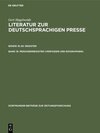 Buchcover Gert Hagelweide: Literatur zur deutschsprachigen Presse. Register / Personenregister ( Verfasser und Biographien )