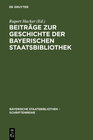 Buchcover Beiträge zur Geschichte der Bayerischen Staatsbibliothek