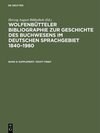 Buchcover Wolfenbütteler Bibliographie zur Geschichte des Buchwesens im deutschen... / Supplement: 102471–116821