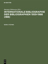 Buchcover Internationale Bibliographie der Bibliographien 1959-1988 (IBB) / Technik