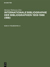 Buchcover Internationale Bibliographie der Bibliographien 1959-1988 (IBB) / Titelregister A–I