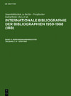 Buchcover Internationale Bibliographie der Bibliographien 1959-1988 (IBB). Personennamenregister / A - Günther