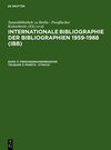Buchcover Internationale Bibliographie der Bibliographien 1959-1988 (IBB). Personennamenregister / Pareto - Zywicki