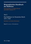Buchcover Biographisches Handbuch der Rabbiner / Die Rabbiner im Deutschen Reich 1871-1945