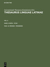 Buchcover Thesaurus linguae Latinae. . porta - pyxis / prodeo - progenies