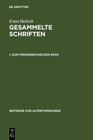 Buchcover Ernst Heitsch: Gesammelte Schriften / Zum frühgriechischen Epos