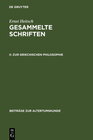 Buchcover Ernst Heitsch: Gesammelte Schriften / Zur griechischen Philosophie