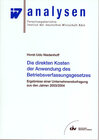 Buchcover Die direkten Kosten der Anwendung des Betriebsverfassungsgesetzes