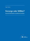 Buchcover Vorsorge oder Willkür?