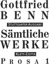 Buchcover Sämtliche Werke - Stuttgarter Ausgabe. Bd. 3 - Prosa 1 (Sämtliche Werke - Stuttgarter Ausgabe, Bd. 3)