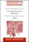 Buchcover Ps. Aurelii Augustini Regulae
