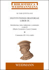 Buchcover M. Fabi Quintiliani Institutionis oratoriae liber IX