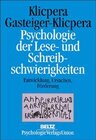 Buchcover Psychologie der Lese- und Schreibschwierigkeiten