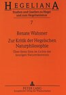 Buchcover Zur Kritik der Hegelschen Naturphilosophie