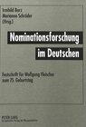 Buchcover Nominationsforschung im Deutschen