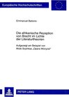 Buchcover Die afrikanische Rezeption von Brecht im Lichte der Literaturtheorien