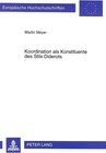 Buchcover Koordination als Konstituente des Stils Diderots
