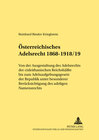 Buchcover Österreichisches Adelsrecht 1868-1918/19