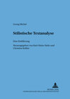 Buchcover Stilistische Textanalyse