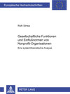 Buchcover Gesellschaftliche Funktionen und Einflussformen von Nonprofit-Organisationen