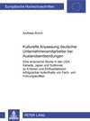 Buchcover Kulturelle Anpassung deutscher Unternehmensmitarbeiter bei Auslandsentsendungen