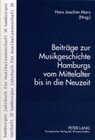 Buchcover Beiträge zur Musikgeschichte Hamburgs vom Mittelalter bis in die Neuzeit