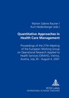 Buchcover Quantitative Approaches in Health Care Management