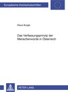 Buchcover Das Verfassungsprinzip der Menschenwürde in Österreich