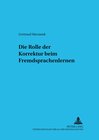 Buchcover Die Rolle der Korrektur beim Fremdsprachenlernen