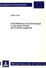 Buchcover Einflussfaktoren bei (Schul)angst in der ersten Phase der Orientierungsstufe