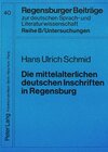 Buchcover Die mittelalterlichen deutschen Inschriften in Regensburg