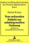 Buchcover Vom ordnenden Subjekt zur subjektgemässen Ordnung