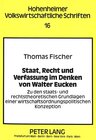 Buchcover Staat, Recht und Verfassung im Denken von Walter Eucken
