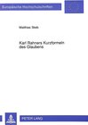 Buchcover Karl Rahners Kurzformeln des Glaubens