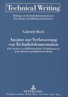 Buchcover Ansätze zur Verbesserung von Technikdokumentation