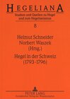 Buchcover Hegel in der Schweiz (1793-1796)