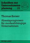 Buchcover Absatzprognosen für modeabhängige Unternehmen