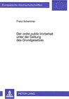 Buchcover Der «ordre public» -Vorbehalt unter der Geltung des Grundgesetzes