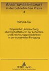 Buchcover Empirische Untersuchung über Einflußfaktoren der Lohnhöhe und Entlohnungszufriedenheit in der industriellen Fertigung