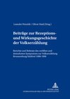 Buchcover Beiträge zur Rezeptions- und Wirkungsgeschichte der Volkserzählung