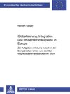 Buchcover Globalisierung, Integration und effiziente Finanzpolitik in Europa